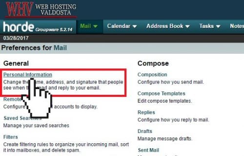 Horde - Settings - Personal Info