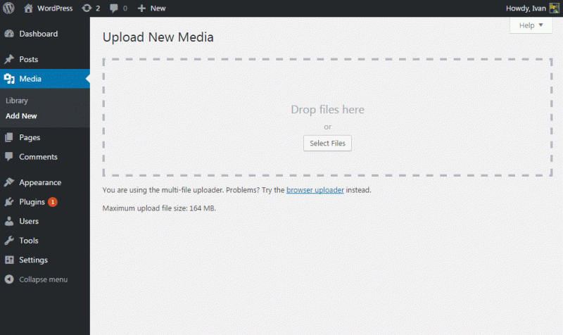 Uploading Images Wordpress Media Library